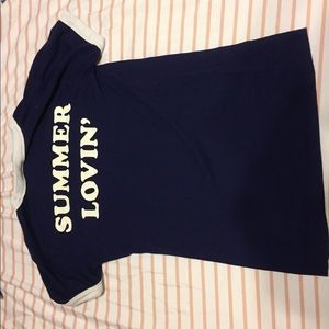Pink navy blue T-shirt